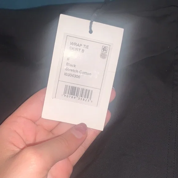 Theory | Cotton Black Wrap Tie Skirt - Picture 4 of 7